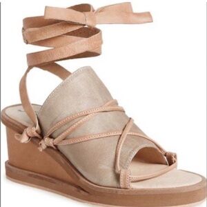 Free People Bowery Lace Up Ankle TieWedges